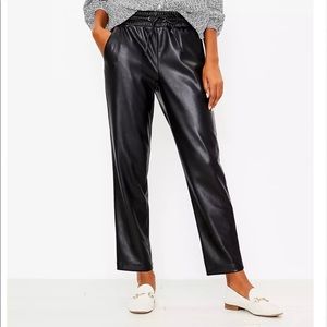 LOFT PULL ON SLIM PANTS IN FAUX LEATHER